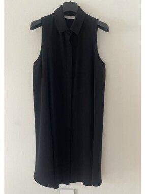 Amanda Uprichard Black Collared Sleeveless A Line Dress Size Medium EUC